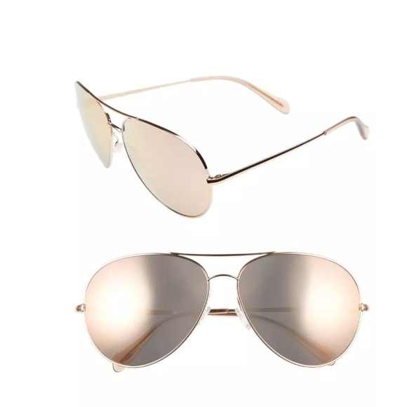 Oliver Peoples Accessories - Oliver Peoples Sayer Rose Gold Mirrored Sunglasses